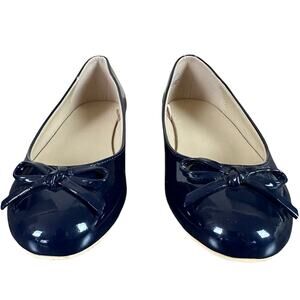Janie and Jack Patent Ballet Flat in  Merchant Marine Navy, Size 13